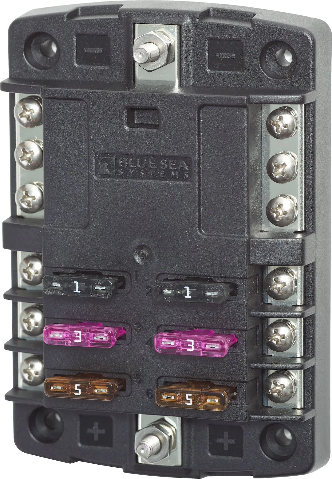5030-BSS – BLUE SEA Fuse Block, 32 Volts DC 100 Amps Per Block/ 30 Amps Per Circuit Uses ATO/ ATC Blade Style Fuse Wi...